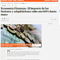 El importe de las fusiones y adquisiciones sube un 190% hasta mayo